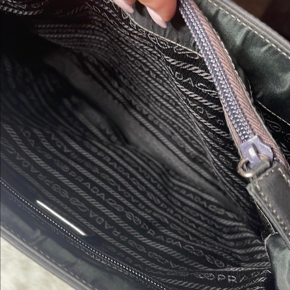 Prada -Tessuto Pecono- Dark Gray Nylon Tote Bag - Picture 12 of 16